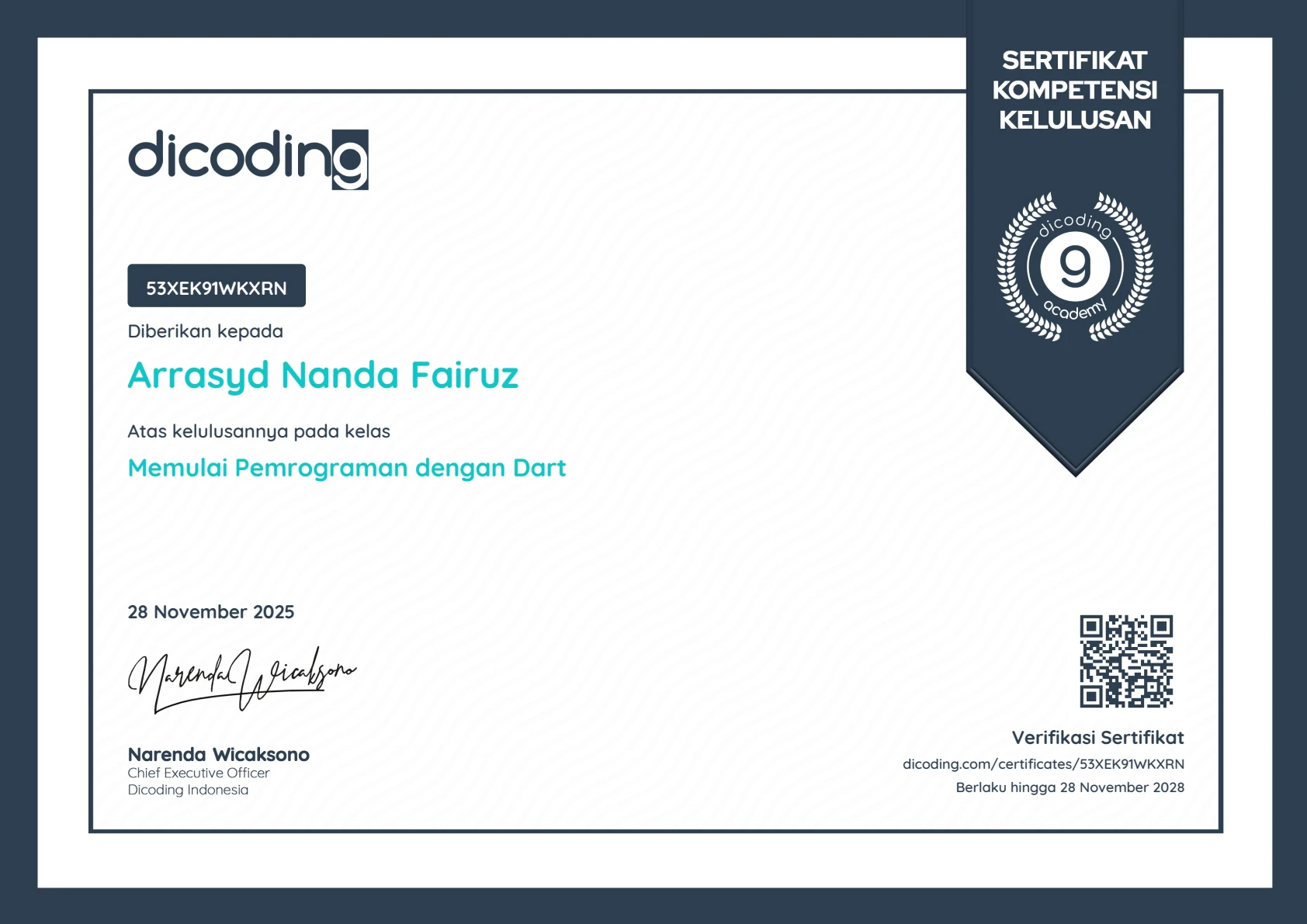 Sertifikat Frontend Developer