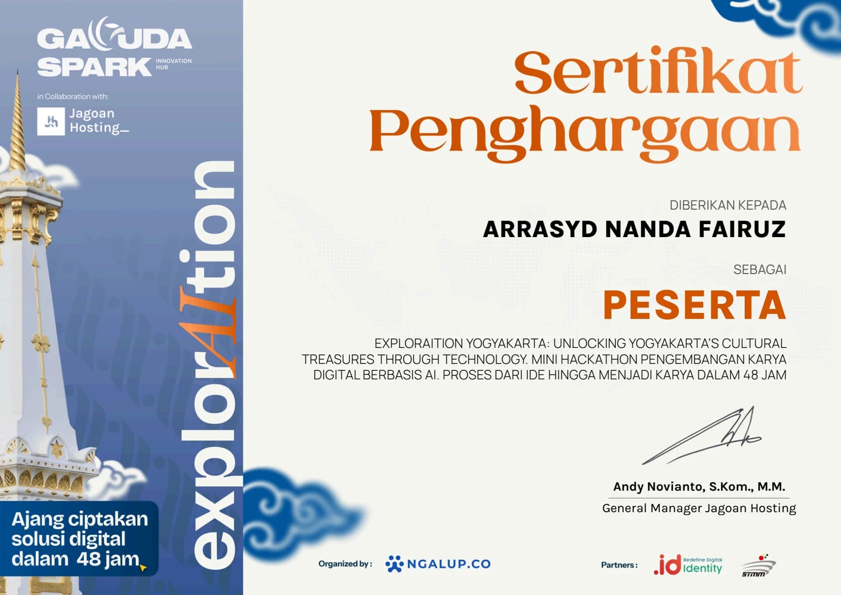 Sertifikat Exploration Jogja